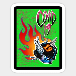 Flying Helmet Eyeball  COVID Sticker